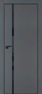 Межкомнатная дверь P-22  кромка ABS черная c 4-х ст. Графит матовый