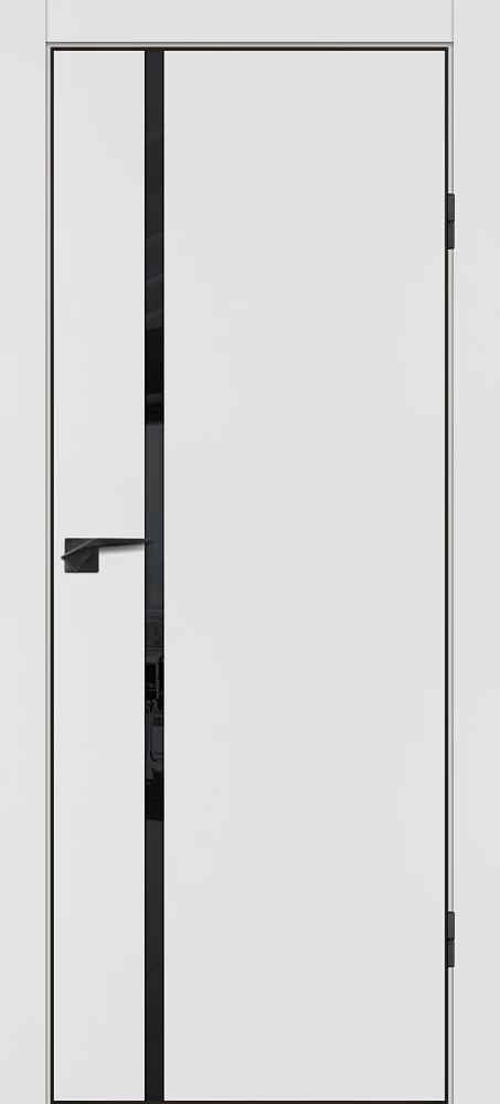 Фото Межкомнатная дверь P-22  кромка ABS черная c 4-х ст. Белый матовый