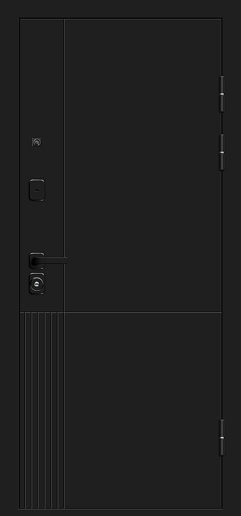 Фото Входная дверь Optim Z-2 Нео Зеркало Муар черный/Белый BR6180 внешняя сторона