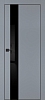 Межкомнатная дверь PX-10 черная кромка с 4-х ст. Серый матовый